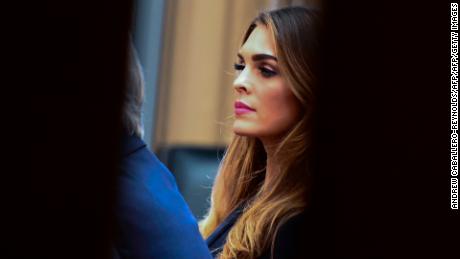 US President Trump&#39;s former White House Communications Director Hope Hicks sits for a closed door meeting with the House Judiciary Committee in relation to the Mueller investigation at the Capitol in Washington, DC on June 19, 2019. (Photo by ANDREW CABALLERO-REYNOLDS / AFP)        (Photo credit should read ANDREW CABALLERO-REYNOLDS/AFP/Getty Images)