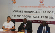Officiels lors de la célébration de la journée mondiale de la population 2019 à Franceville au Gabon