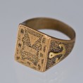 Signet ring made in secret in the camp by prisoner Jan Psonka who died in the camp on June 16 1942