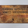 Board placed on trains deporting Jews from Westerbork to Auschwitz