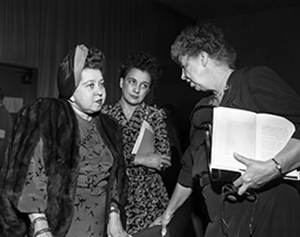Minerva Bernadino, Ana Figueroa and Eleanor Roosevelt