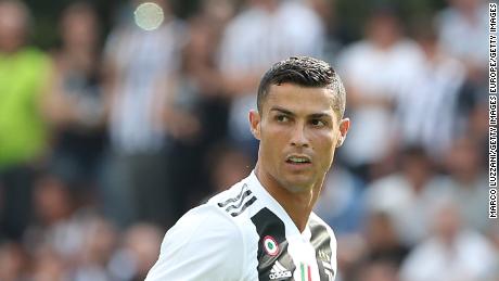 VILLAR PEROSA, ITALY - AUGUST 12:  Cristiano Ronaldo of Juventus looks on during the Pre-Season Friendly match between Juventus and Juventus U19 on August 12, 2018 in Villar Perosa, Italy.  (Photo by Marco Luzzani/Getty Images)