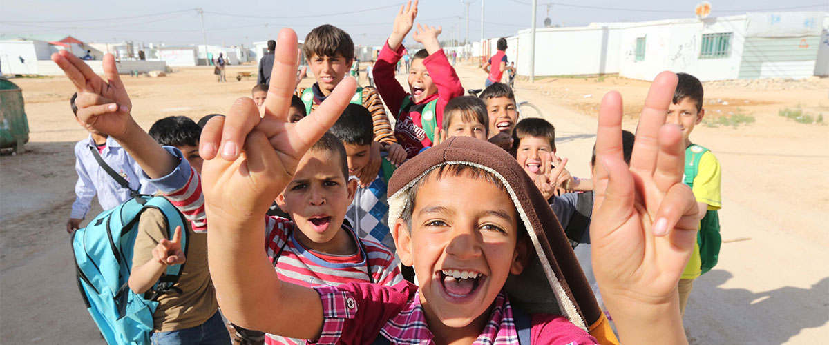 Children in Zataari Camp in Jordan. 