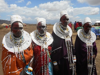 Maasai women in festival dress