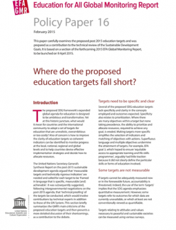 Where do the proposed education targets fall short?