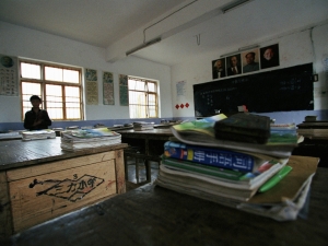 Classroom in San Li School, Guangxi. China. 2004. China.