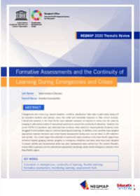 picture Online Open Access programme and meeting document Formative assessments and the continuity of learning during emergencies and crises: NEQMAP 2020 thematic review