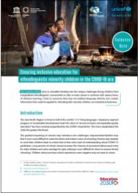 Guidance Note: Ensuring Inclusive Education for Ethnolinguistic Minority Children in the COVID-19 Era