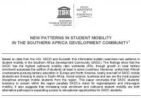 New Patterns in Student Mobility in Southern Africa Development Community
