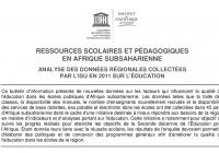 Ressources scolaires et pédagogiques en afrique subsaharienne : Analyse des données régionales collectées par l'ISU en 2011 sur l'éducation