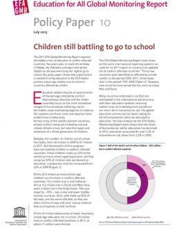 Conflict and out of school numbers 2013