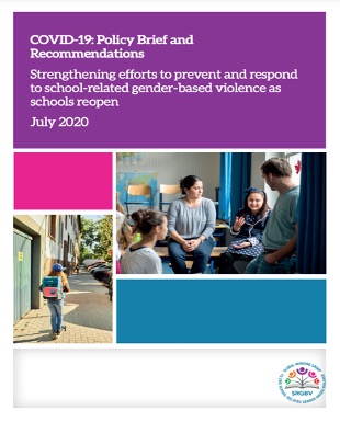 Commonwealth Institute, Global Partnership to End Violence Against Children, Human Rights Watch, Plan International, Raising Voices, Save the Children UK, UNESCO, UNGEI, UNICEF, VVOB et World Education. 2020.  COVID-19: Policy Brief and Recommendations Strengthening efforts to prevent and respond to school-related gender-based violence as schools reopen. (English only)