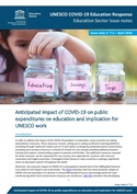 Anticipated impact of COVID-19 on public expenditures on education and implication for UNESCO work