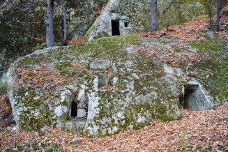 Rock dwellings in Buzău Land UNESCO Global Geopark, Romania