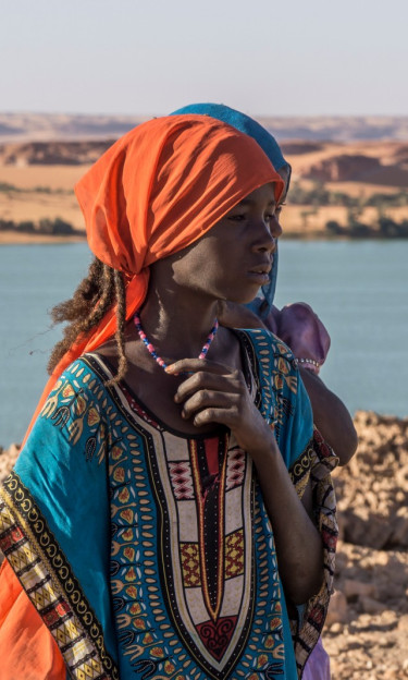 Lake Chad Young Girl in traditional clothes