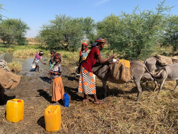 These Mbororo women in Chad have numerous words in their language to help them locate surface water which is usable after rainfall.