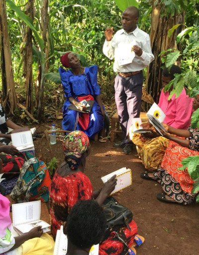 Grandmas in Uganda learning outside