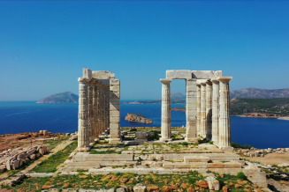 Poseidon sanctuary in Lavreotiki UNESCO Global Geopark, Greece