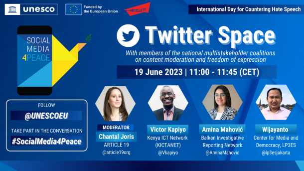 Social Media 4 Peace project hosts a Twitter Space to counter the spread of hate speech