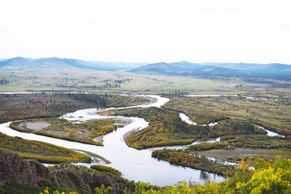 La rivière Onon, Réserve de biosphère d'Onon-Balj, Mongolie