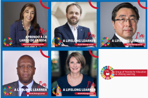 Ambassadors from the UN Group of Friends for Education and Lifelong Learning lead the #ImALifelongLearner Campaign at the SDG Summit