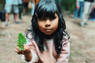 Guarani indigenous girl, Mata Atlântica Biosphere Reserve, Brazil