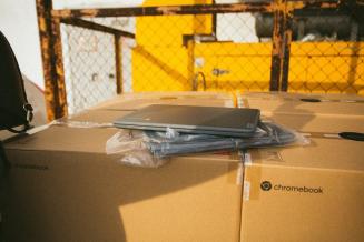Laptops delivered to Ukraine
